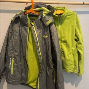 Kids Gray and Green Raincoat Set